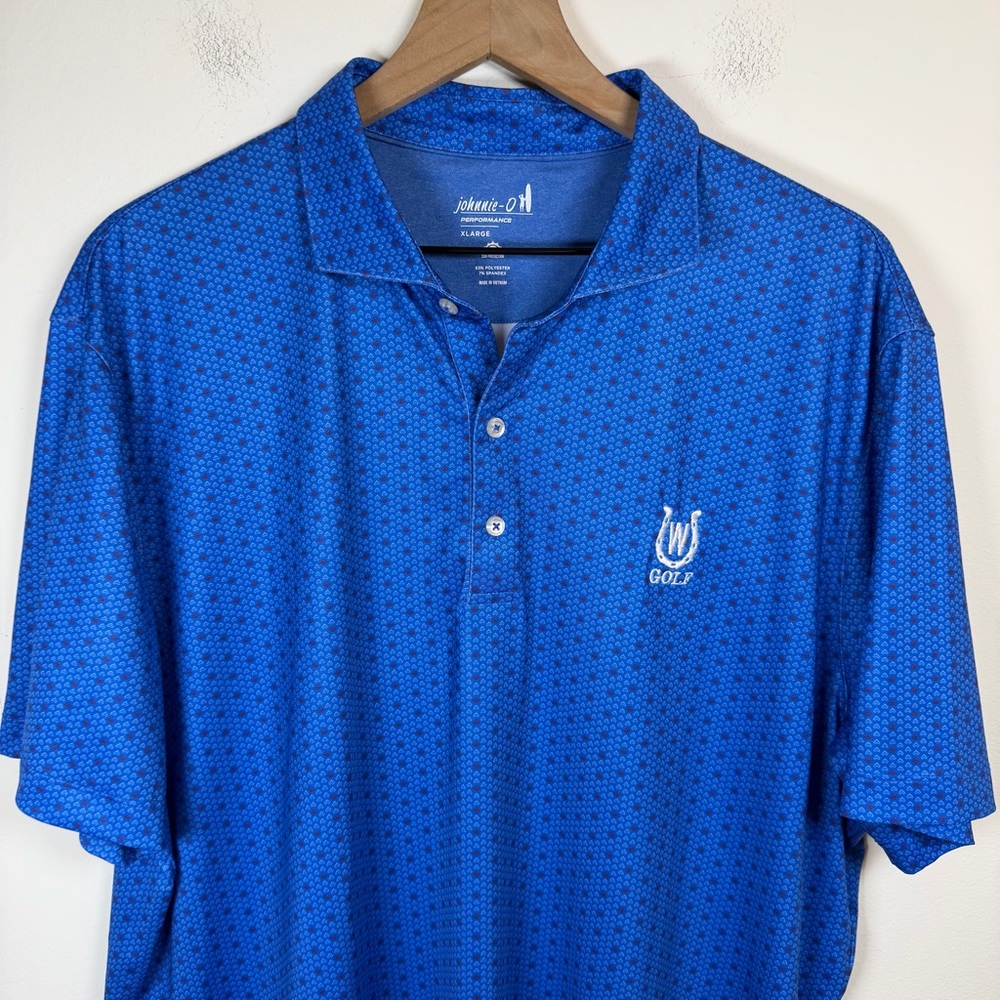 Johnnie-O Performance Polos Size XL Lot Of Two Blue Stretch Performance AOP - Picture 3 of 9